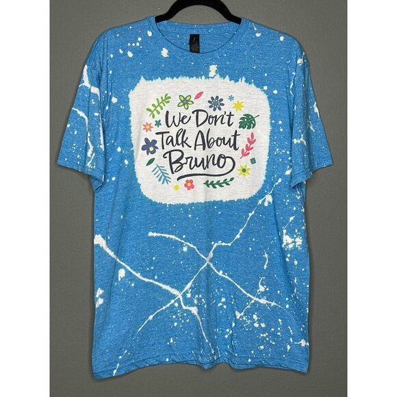 Handmade Tops - We Don't Talk About Bruno Acid Wash Tie Dye SS T-Shirt Large